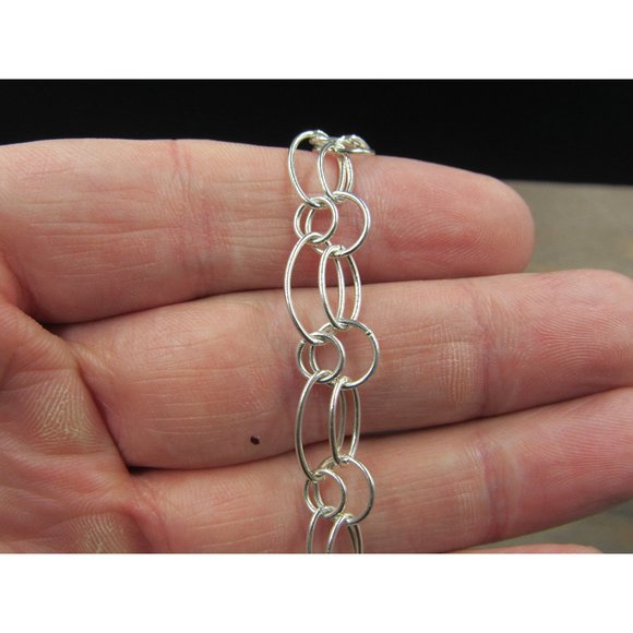 Jewelry - 7" Sterling Silver Double Link Style Chain Bracelet Vintage Elegant Beautiful